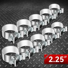 10Pcs 2.25" T409 Stainless Steel Narrow Band Muffler Exhaust Pipe Clamp Sleeves