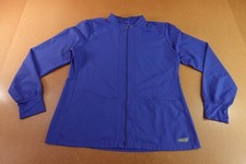 Med Couture Insight Womens Size Large Blue Warm-Up Zip Front Scrub Jacket