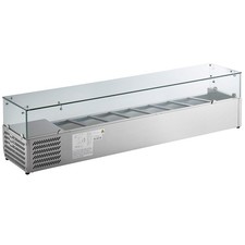 71" Countertop Refrigerated Prep Rail with Sneeze Guard