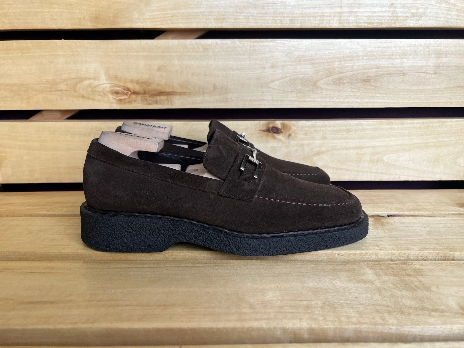 Mocassins homme Gucci Gold Collection en daim marron pointure UK 7 US 41
