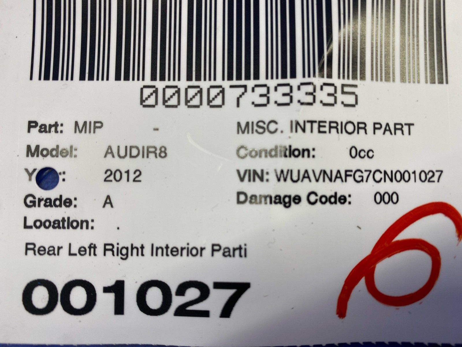2011-2015 Audi R8 v10 Oem Rear Left Right Interior Partition Cover Panel Set