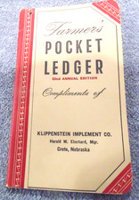 Farmer's Pocket Ledger, 1948-49, Klippenstein Implement, Crete, Ne, John Deere