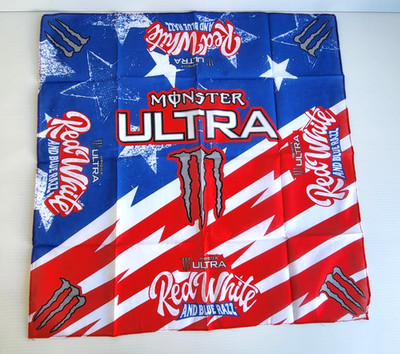 Monster Energy Ultra Red White Blue Razz Promo Americana Bandana Limited