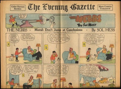 Worcester Evening Telegram Comics 3/22 1928 The Nebbs Alexander Smart Esq Elmer