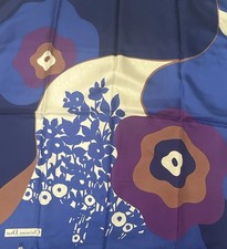 Stunning Christian Dior Silk Scarf Modern Blue Floral 27  x 27  Fashion Forward