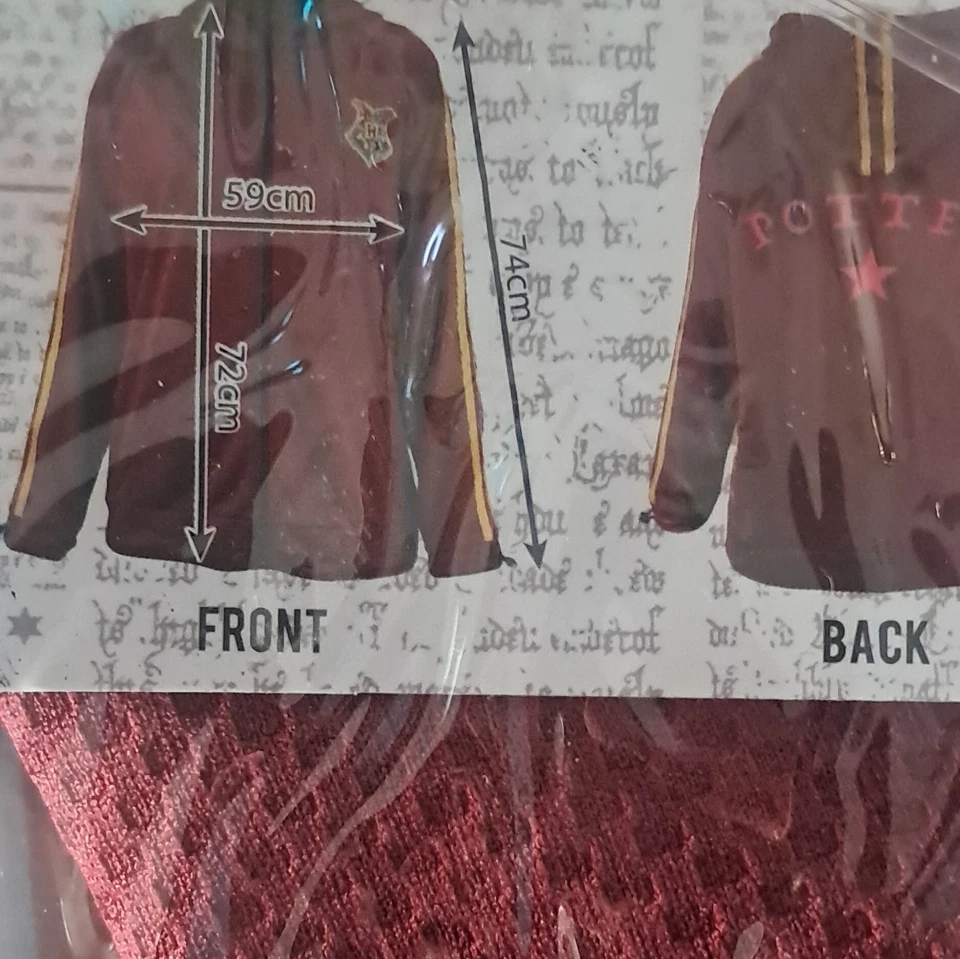 Harry Potter Pull à capuche zippé bordeaux/jaune M 100% polyester - Photo 3/3