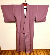 Unused Japanese Kimono, Light Purple Striped, Silk, Custom Made, Luxury