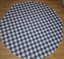 2 60 inch Round Tablecloth Blue White Checked Great condition