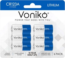 CR123A Lithium Batteries (6-Pack) – Photo Non-Rechargeable Lithium Battery –3 Vo
