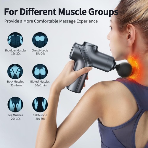 LEERCON Massagepistole Tiefengewebe, leiser bürstenloser Motor und tragbare Massage... - Bild 5 von 8