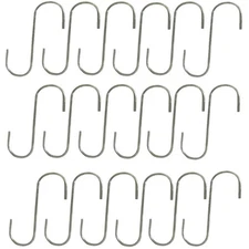 Eighteen (18) New All-Purpose Steel 5" S-Hooks 1.25" Long Hook Opening
