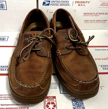 SPERRY Top-Sider 2 Eye Boat deck Shoes Brown Leather 0777041 US Size 10 M UK 9 