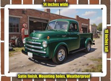 Metal Sign - 1950 Dodge Ton Pickup Truck Oil Painting - 14x10