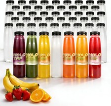 36Pcs 10OZ Plastic Juice Bottles with Caps, Clear Disposable Plastic Bottles