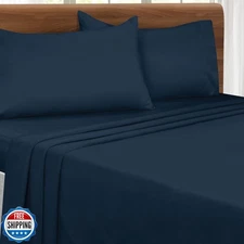 MALLONI HOME Queen Sheet Set - Double Brushed Microfiber Bedding Set Queen, 4