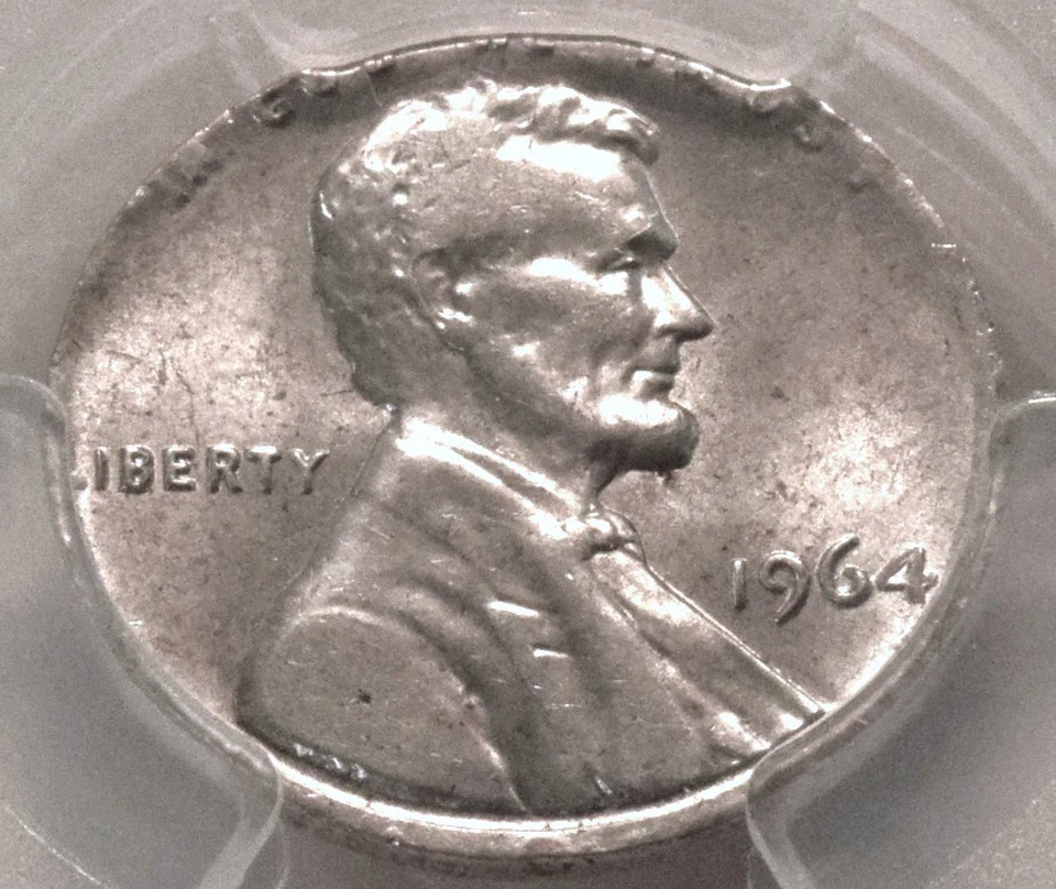 1964 1C PCGS MS 63 ERROR Lincoln Cent Struck on Silver Dime 10C Planchet Blank - Image 2 of 4