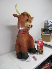 Holiday Time Highlander Cow 3.5 Ft Airblown Inflatable Christmas Decor Outdoor