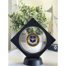 U S AIR FORCE Air Education & Training Command Challenge Coin With Display Case