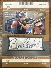 2004 Fleer Authentix #134 Ben Roethlisberger Rookie / Bill Cowher Auto Gold /50 