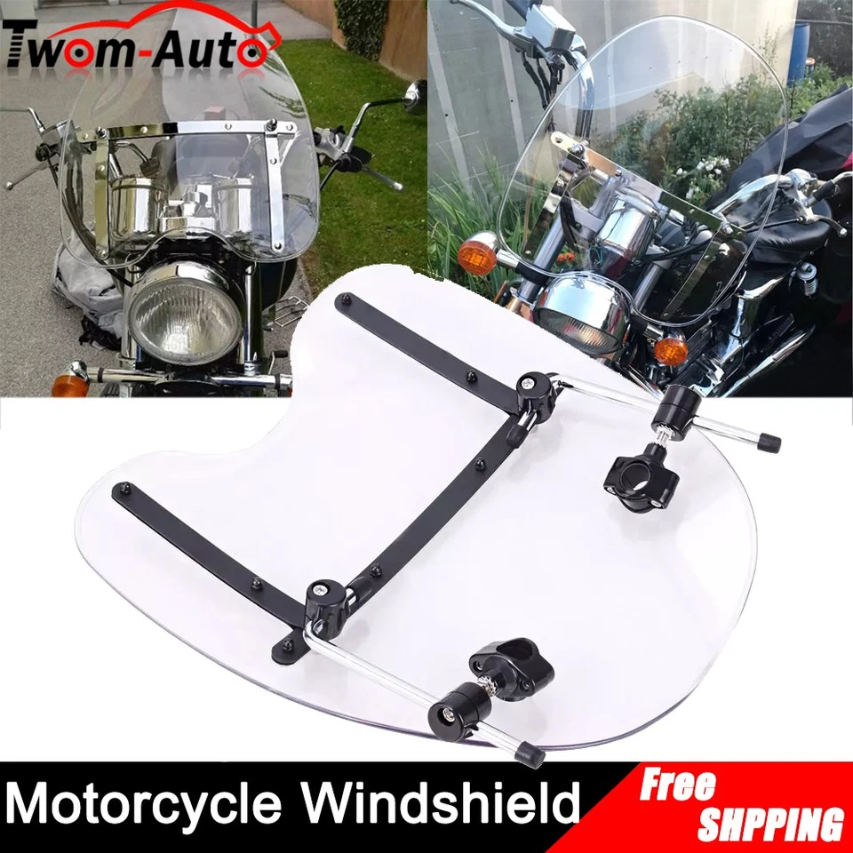 Clear Motorcycle Windshield For Harley Heritage Springer Dyna Glide Softail FX - Изображение 4 из 4