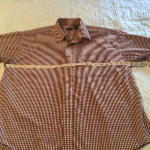 Van Heusen Mens Shirt Size XL (17-17 1/2) Button Up Short Sleeve Plaid - Picture 5 of 6