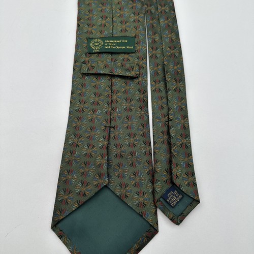 1994 WINTER OLYMPICS Silk Tie Handmade in Spain Olympic Color Geometric Design - Picture 5 of 8