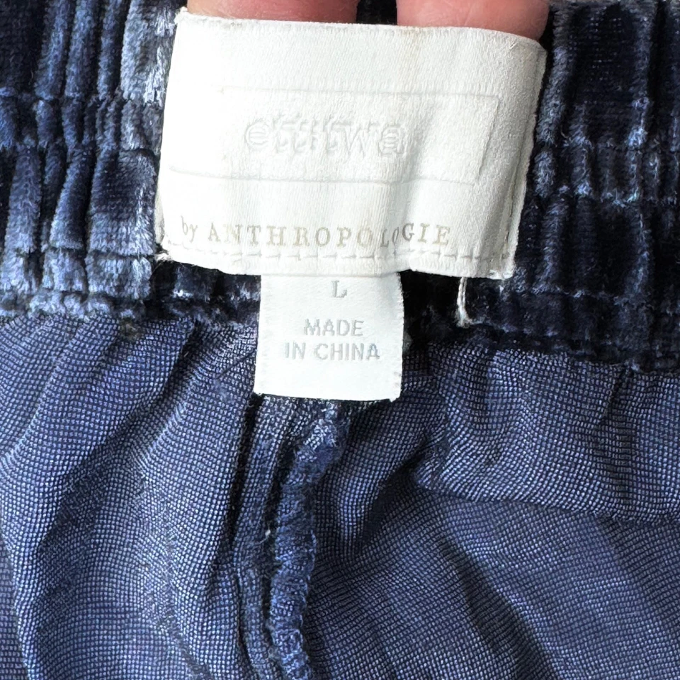 Pantalones cortos de terciopelo Anthropologie Ettiwa azules grandes para mujer Foto 3 de 4