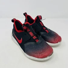 Nike Big Kids' Size 1.5 Youth Flex Runner Slip On Running Shoes in Black/Red S4