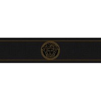 935224 - Versace Griechisch Medusa Motiv Schwarz Gold As Creation Tapete BordüRe