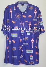 BROOKLYN CYCLONES HAWAIIAN SHIRT SZ XL NATHANS HOT DOG CONEY ISLAND WONDER WHEEL