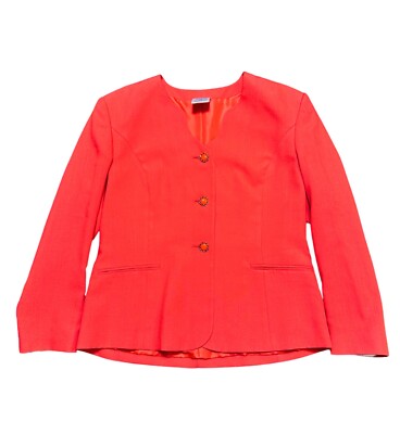 1980s Eastex Red Jacket | Gold Button Detail | UK 14/16 | Vintage Blazer | Retro