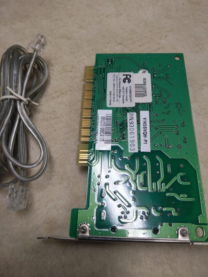 Askey / Pctel PCT789T PCI 56K V.92 Fax Modem V1456VQH-P1 WITH RJ-11 CABLE - Image 2 of 4