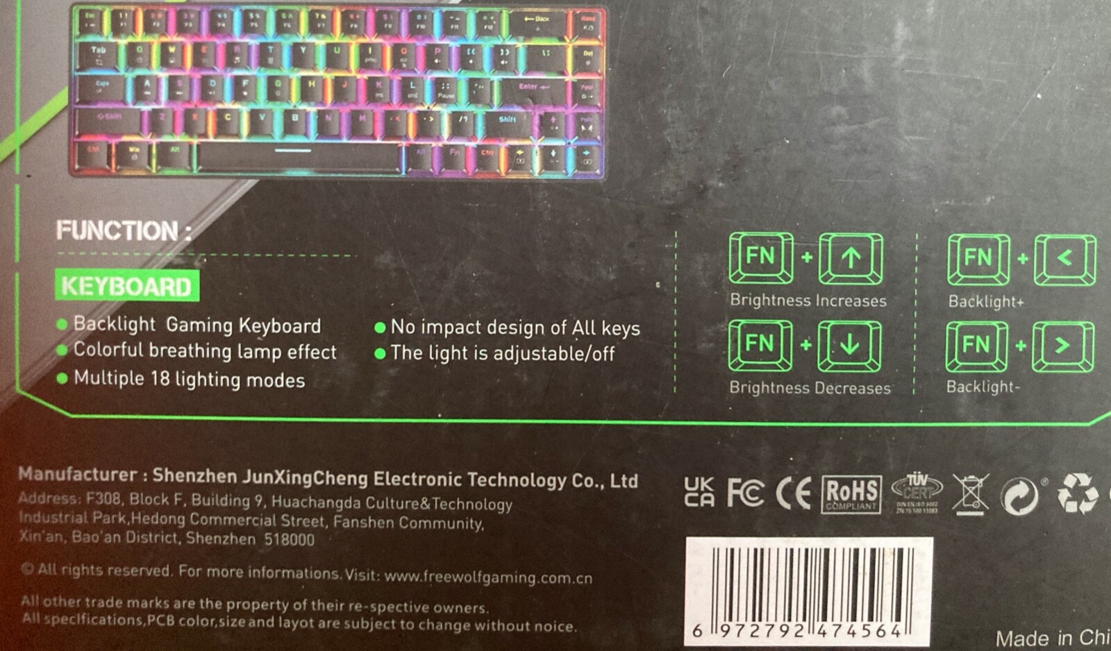 68 Keys T8 RGB Backlight Mechanical Gaming Compact Mini Keyboard  