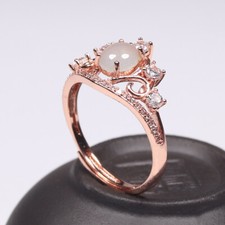 Certified Grade A 100 Natural Green Jadeite Jade Ring 925 Silver Open 01397