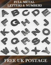 BLACK *FULL METAL* 3D SELF-ADHESIVE CAR BADGE HOME EMBLEM STICKER