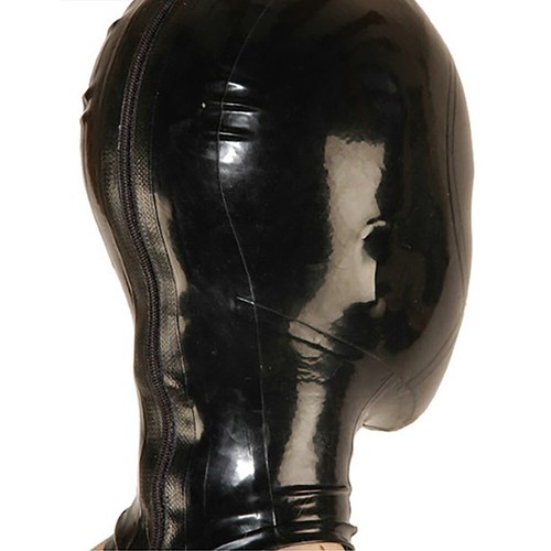 US Latex Hood Rubber Mask with Back Zip for Catsuit Clubwear Fetish Party 0.4mm - Picture 5 of 17