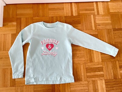 Sweatshirt Langarm Mädchen 158 VERTBAUDET mint Aufdruck FRIENDLY & LOVELY