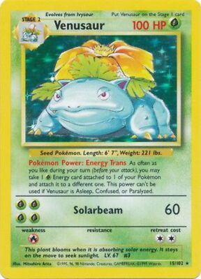 英語版ポケモンカード VenusaurフシギバナBase Set 15/102 Venusaur (15/102) [Base Set Unlimited] | eBay