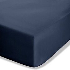 Image of Catherine Lansfield 180TC Easy Iron Percale Fitted Sheet Or Pillowcases Navy