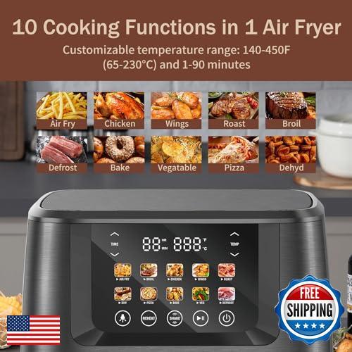 SEEDEEM Max XL Luft Friteuse, 8 Quart, 10-in-1 Heißluft Friteuse Ofen mit Farb-LCD - Bild 3 von 5