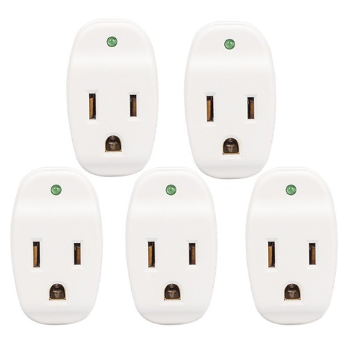KMC Surge Tap Mini 5Pack, 1Outlet Grounded Surge Protector Adapter