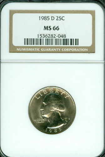 1985 D QUARTER NGC MS66 2ND FINEST REGISTRY *