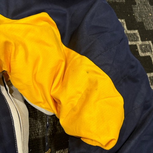 Starter Mens Insulated Jacket Blue/Gray/Yellow Size M - Picture 9 of 10