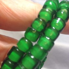 Transparent Green White Heart Beads, Approximately 8X5mm and 60 Beads