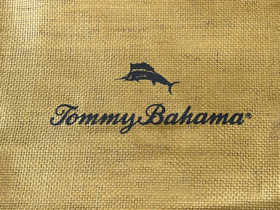 Bolso de hombro TOMMY BAHAMA de lona sintética con logotipo de arpillera - correas de cuero Foto 3 de 4