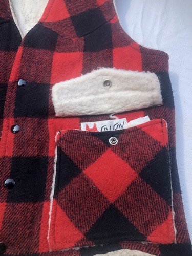 Vintage Buffalo Plaid Button Vest Sly Fox By Shane Mens Medium Heavy - Picture 2 of 7