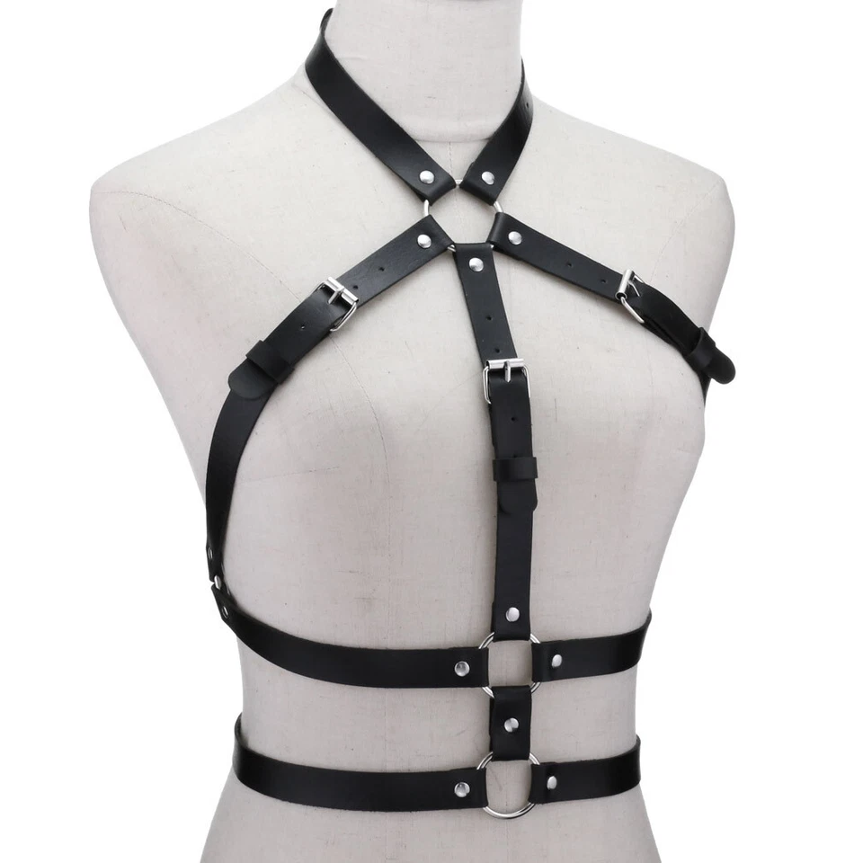 New Women Punk PU Leather Lingerie Body Bondage Straps BDSM Bra Harness 16 Color - image 3 of 4