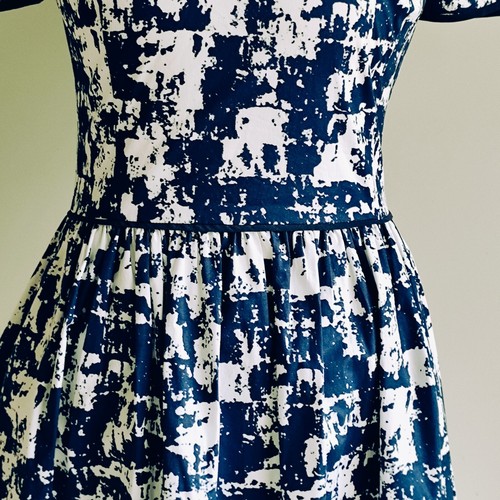 Oscar de la Renta Women's Dress Short Sleeve Fitted Zip Abstract Italy 8 - Picture 7 of 17