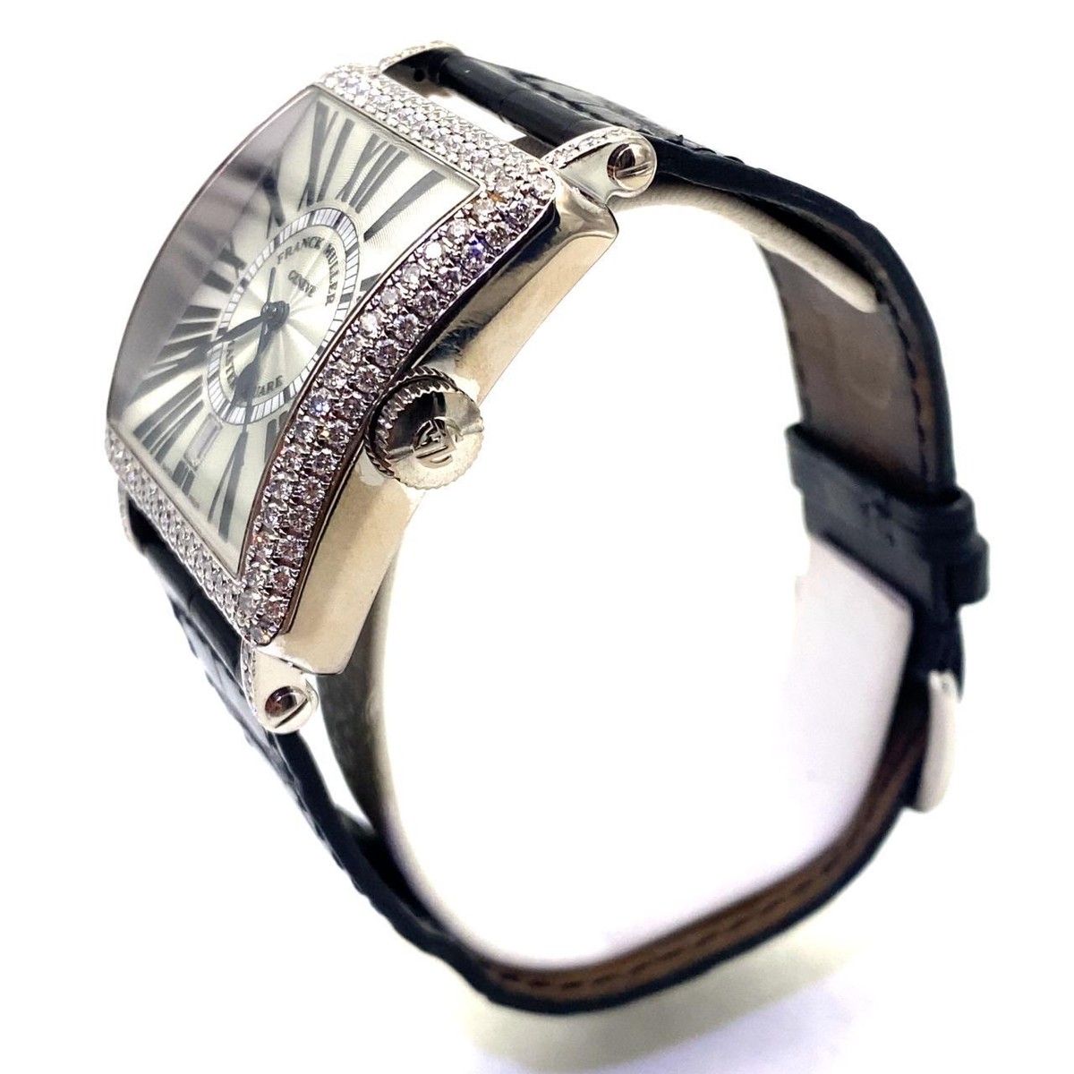 Franck Muller Master Square 6000 35mm 18k White Gold Diamond Bezel