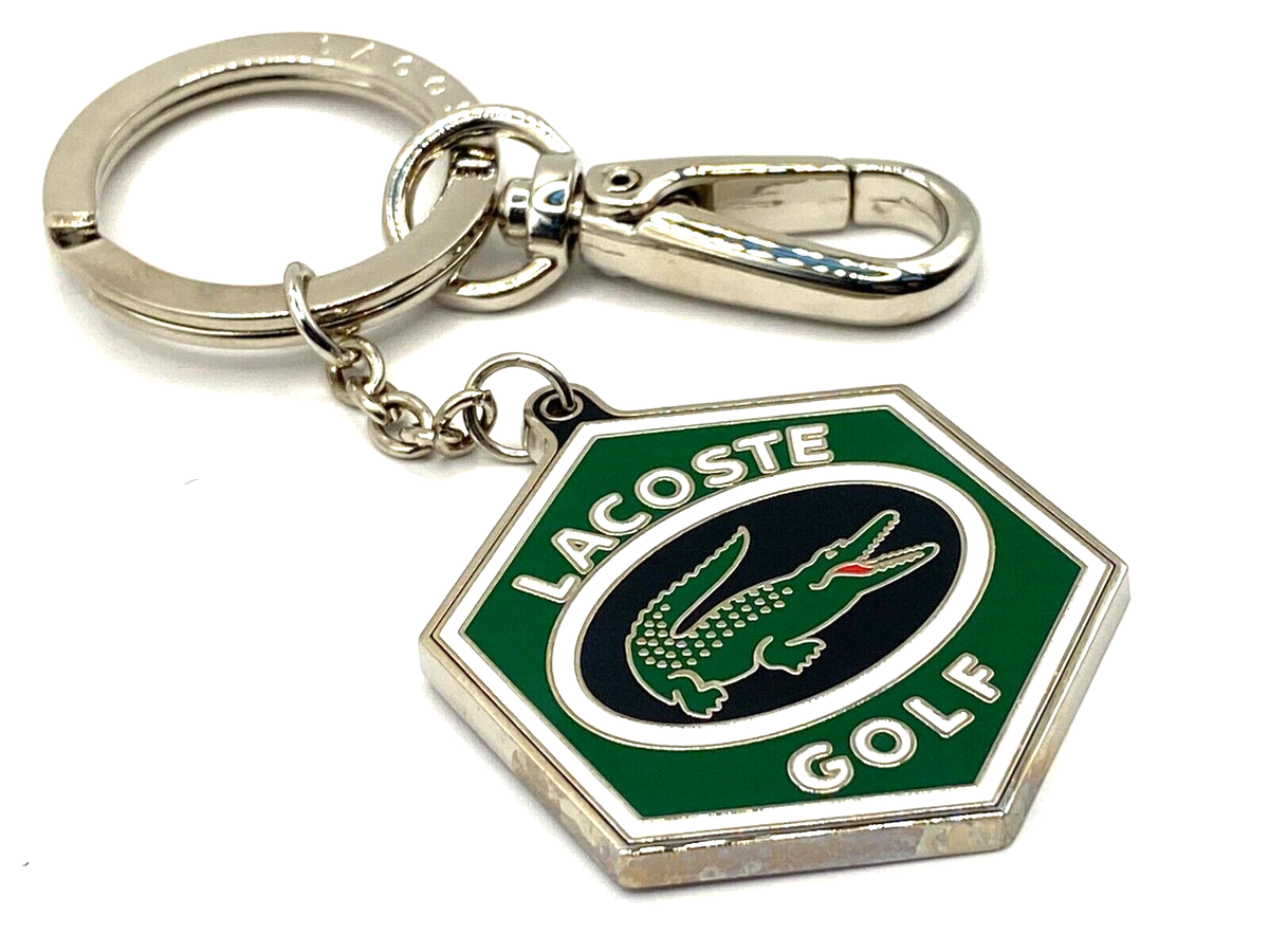 LACOSTE グリーンレザー キーリング 本革バイカラーレザーキーホルダー | LASIEM（ラシエム）公式ストア